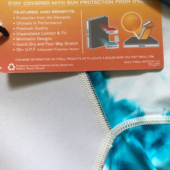 ONeill Australia -Bahia Neo Skins L/S Spring Wetsuit -Sz 4 - White/Turquoise NWT - Picture 8 of 8